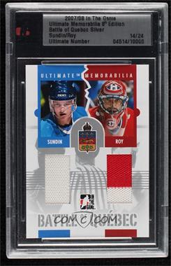 2007-08 In the Game Ultimate Memorabilia 8th Edition - Battle of Quebec - Silver #_MSPR - Mats Sundin, Patrick Roy /24 [Uncirculated]