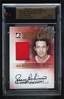 2007-08 In the Game Ultimate Memorabilia 8th Edition - Jersey & Auto - Gold #_JEBE - Jean Beliveau /10 [Uncirculated]