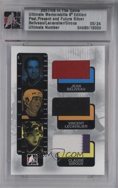 2007-08 In the Game Ultimate Memorabilia 8th Edition - Past, Present and Future - Silver #_BLG - Jean Beliveau, Vincent Lecavalier, Claude Giroux /24 [Uncirculated]