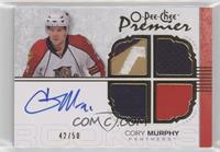Autographed Quad Rookie Memorabilia - Cory Murphy #/50