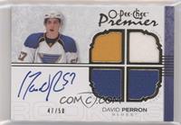 Autographed Quad Rookie Memorabilia - David Perron #/50