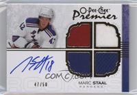 Autographed Quad Rookie Memorabilia - Marc Staal [Noted] #/50