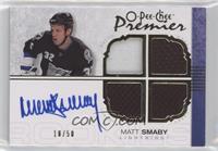 Autographed Quad Rookie Memorabilia - Matt Smaby [EX to NM] #/50