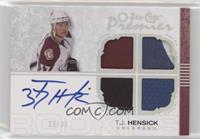 Autographed Quad Rookie Memorabilia - T.J. Hensick #/35