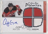 Autographed Quad Rookie Memorabilia - Andy Greene [Noted] #/299