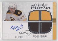 Autographed Quad Rookie Memorabilia - David Krejci #/299