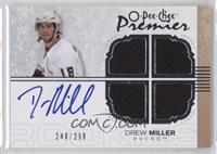 Autographed Quad Rookie Memorabilia - Drew Miller #/299