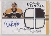 Autographed Quad Rookie Memorabilia - Tuukka Rask #/299