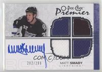 Autographed Quad Rookie Memorabilia - Matt Smaby [Noted] #/299