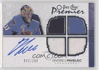 Autographed Quad Rookie Memorabilia - Ondrej Pavelec #/299