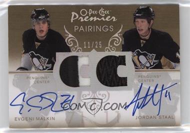 2007-08 O-Pee-Chee Premier - Pairings Combos - Patch Signatures #PC-EJ - Jordan Staal, Evgeni Malkin /25 [EX to NM]
