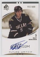 Autographed Future Watch - Matt Niskanen [EX to NM] #/999