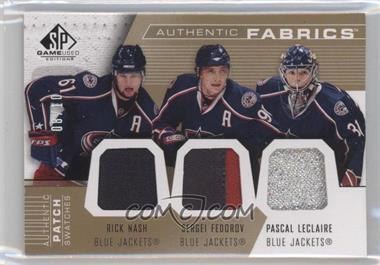 2007-08 SP Game Used Edition - Authentic Fabrics Triple - Patch #AF3-LNF - Rick Nash, Sergei Fedorov, Pascal Leclaire /10