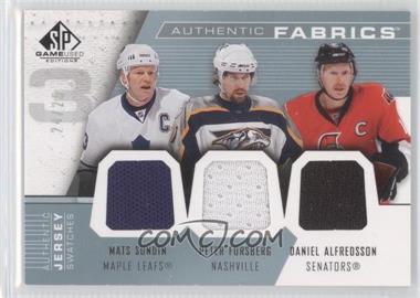 2007-08 SP Game Used Edition - Authentic Fabrics Triple #AF3-SFA - Mats Sundin, Peter Forsberg, Daniel Alfredsson /25