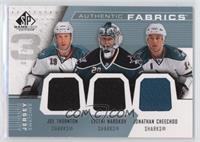 Joe Thornton, Evgeni Nabokov, Jonathan Cheechoo #/25