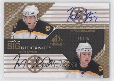 2007-08 SP Game Used Edition - Extra SIGnificance #XS-SB - Patrice Bergeron, Marc Savard /25