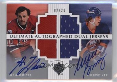 2007-08 Ultimate Collection - Autographed Dual Jerseys #AJ2-BL - Guy Lafleur, Mike Bossy /20