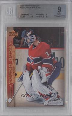 2007-08 Upper Deck - [Base] #227 - Young Guns - Carey Price [BGS 9 MINT]