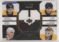 Patrice Bergeron, Phil Kessel, Zdeno Chara, Manny Fernandez #/100