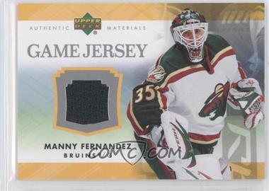 2007-08 Upper Deck - Game Jersey Series 1 #J-MF - Manny Fernandez