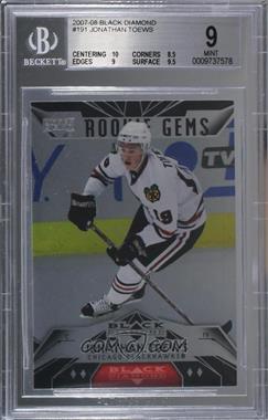 2007-08 Upper Deck Black Diamond - [Base] #191 - Jonathan Toews [BGS 9 MINT]