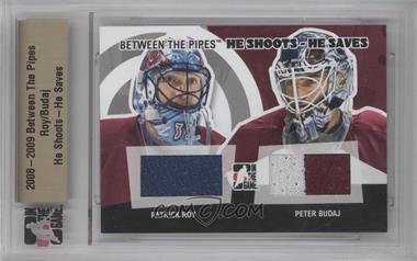 2008-09 In the Game Between the Pipes - Redemption He Shoots He Saves #HSHS-18 - Patrick Roy, Peter Budaj /20