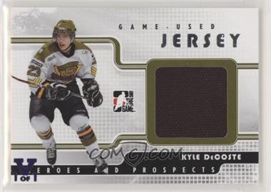 2008-09 In the Game Heroes and Prospects - Game Used Jersey - Silver ITG Vault Purple #GUJ-25 - Kyle DeCoste /1