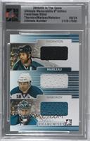 Joe Thornton, Patrick Marleau, Evgeni Nabokov [Uncirculated] #/24