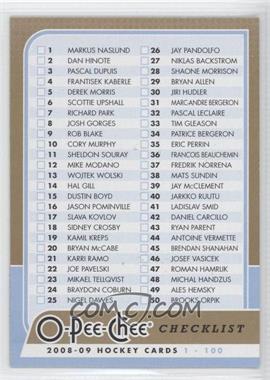 2008-09 O-Pee-Chee - [Base] #496 - Checklist - Cards 1-100