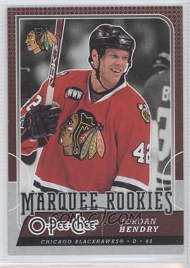 2008-09 O-Pee-Chee - [Base] #548 - Marquee Rookies - Jordan Hendry