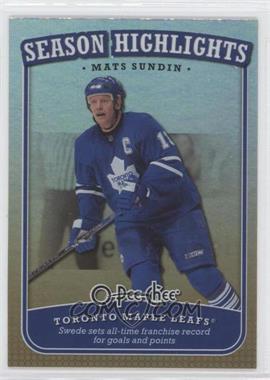 2008-09 O-Pee-Chee - Season Highlights #SH-12 - Mats Sundin