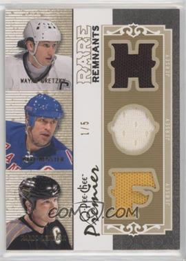 2008-09 O-Pee-Chee Premier - Rare Remnants 3 Player Jerseys - Gold #RR3-GML - Wayne Gretzky, Mark Messier, Mario Lemieux /5