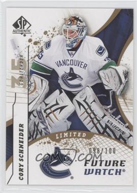 2008-09 SP Authentic - [Base] - Limited #183 - Future Watch - Cory Schneider /100