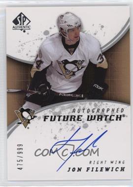 2008-09 SP Authentic - [Base] #212 - Autographed Future Watch - Jonathan Filewich /999