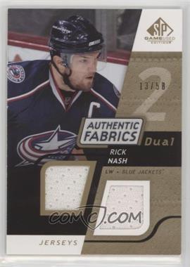 2008-09 SP Game Used Edition - Authentic Fabrics Dual - Gold #AF-RN - Rick Nash /50