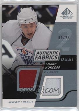 2008-09 SP Game Used Edition - Authentic Fabrics Dual - Platinum Jersey Patch #AF-SH - Shawn Horcoff /25