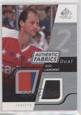 2008-09 SP Game Used Edition - Authentic Fabrics Dual #AF-RL - Rod Langway