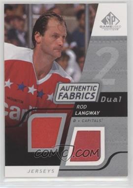 2008-09 SP Game Used Edition - Authentic Fabrics Dual #AF-RL - Rod Langway