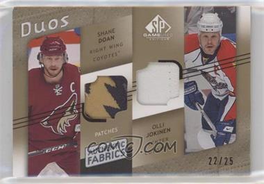 2008-09 SP Game Used Edition - Authentic Fabrics Duos - Gold Patch #AF2-JH - Shane Doan, Olli Jokinen /25
