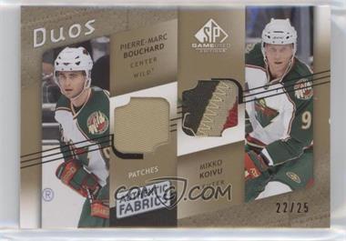 2008-09 SP Game Used Edition - Authentic Fabrics Duos - Gold Patch #AF2-RB - Pierre-Marc Bouchard, Mikko Koivu /25