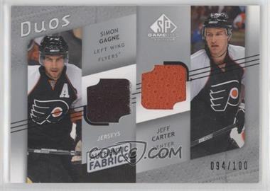 2008-09 SP Game Used Edition - Authentic Fabrics Duos #AF2-GC - Simon Gagne, Jeff Carter /100
