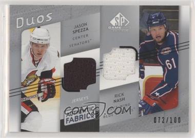 2008-09 SP Game Used Edition - Authentic Fabrics Duos #AF2-JR - Jason Spezza, Rick Nash /100