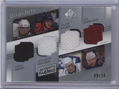 2008-09 SP Game Used Edition - Authentic Fabrics Quartets #AF4-COMK - Sidney Crosby, Alexander Ovechkin, Evgeni Malkin, Ilya Kovalchuk /10