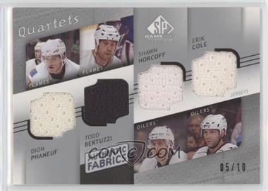 2008-09 SP Game Used Edition - Authentic Fabrics Quartets #AF4-PBHC - Erik Cole, Dion Phaneuf, Shawn Horcoff, Todd Bertuzzi /10