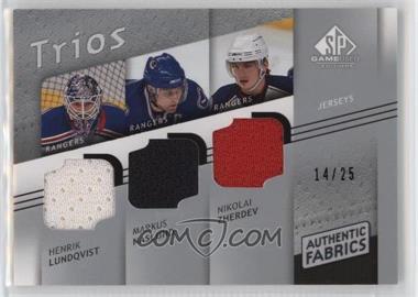 2008-09 SP Game Used Edition - Authentic Fabrics Trios #AF3-LNZ - Henrik Lundqvist, Markus Naslund, Nikolai Zherdev /25