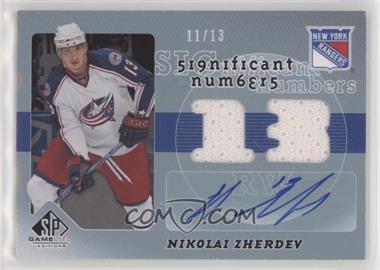 2008-09 SP Game Used Edition - Significant Numbers #SN-NZ - Nikolai Zherdev /13