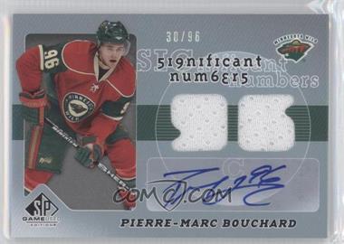 2008-09 SP Game Used Edition - Significant Numbers #SN-PB - Pierre-Marc Bouchard /96
