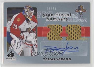 2008-09 SP Game Used Edition - Significant Numbers #SN-VO - Tomas Vokoun /29