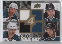 Jonathan Cheechoo, Joe Thornton, Patrick Marleau, Milan Michalek #/100