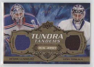 2008-09 Upper Deck Artifacts - Tundra Tandems Dual Jerseys - Gold #TT-JL - Henrik Lundqvist, Vesa Toskala /25